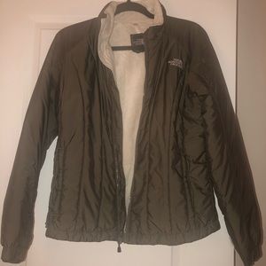 North Face coat, military green, size medium